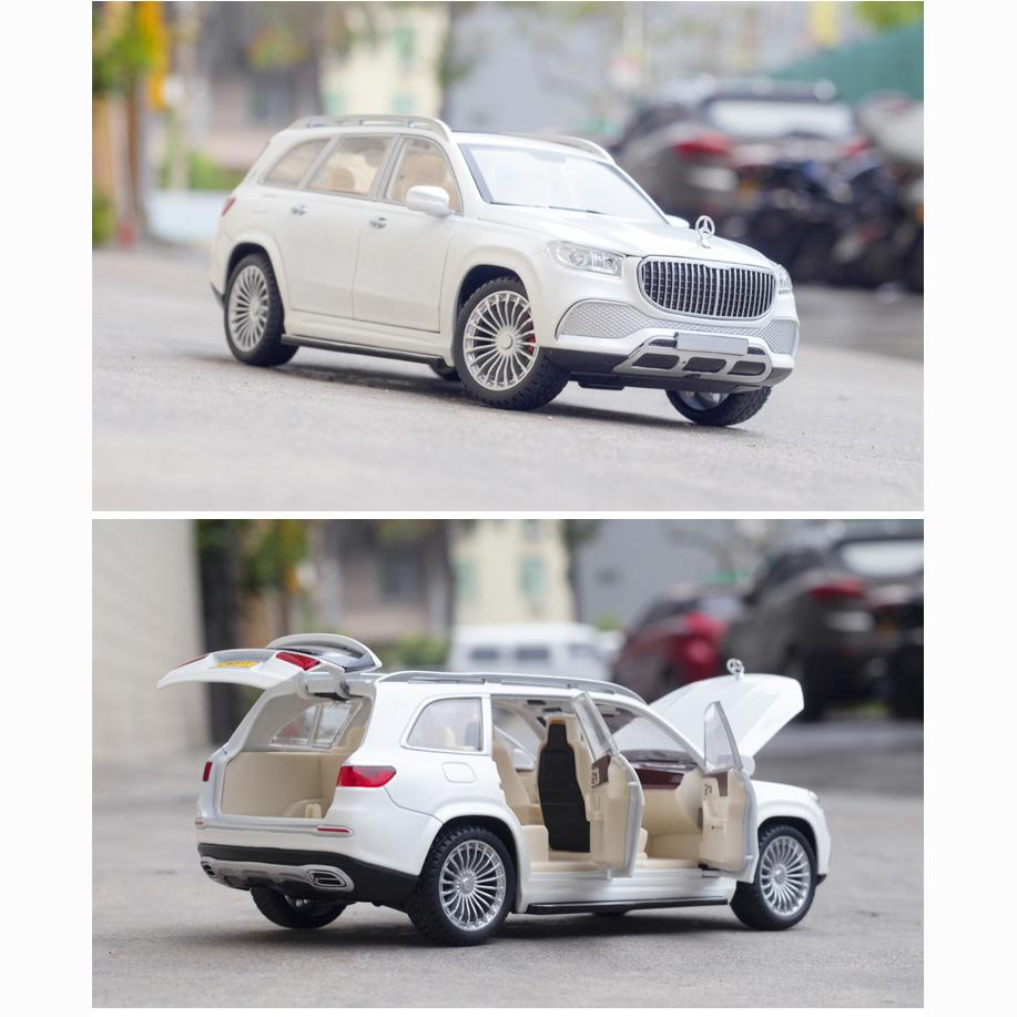 1:24-масштабная металлическая модель автомобиля GLS600, модели автомобилей из литого сплава, 6 дверей можно открыть с помощью звуковых и световых игрушек для детского орнамента