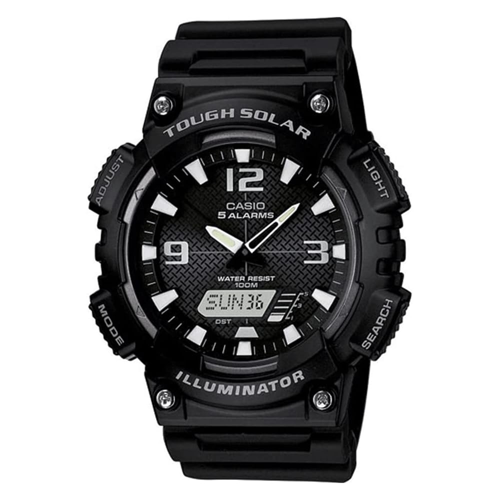 Casio Tough Solar Analog-Digital Quartz Watch AQ-S810 Series Men's Black Model