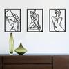 3pcs Metal Wall Sculptures – Minimalist Abstract Woman Line Drawings, Elegant Wall Art Decor, Stylish Single Metal Wall Hangings