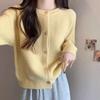 Autumn and Winter New Round Neck Knitted Jacket for Women Korean Style Small Fragrance Gentle Temperament, Short Thickened Sweater Cardigan