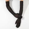 1 Pair Women Wedding Gloves Thin See-through Mesh Stretchy Solid Color Five Fingers
