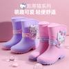 Детские резиновые сапоги Hello Kitty для девочек, всесезонные нескользящие, до середины икры, водные сапоги для малышей и младенцев
