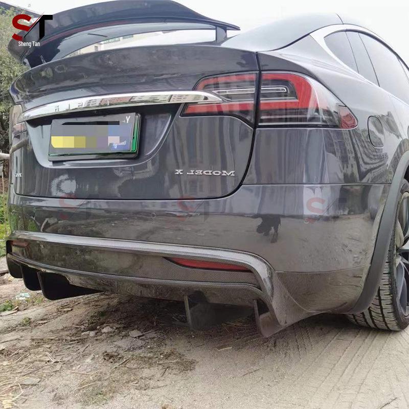 Комплект заднего бампера, диффузора и спойлера из углеродного волокна для Tesla Model X RZ