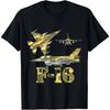 F16 Jet Fighter Blueprint Design T-shirt Short Sleeved Casual 100% Pure Cotton Printed Men's T-shirt