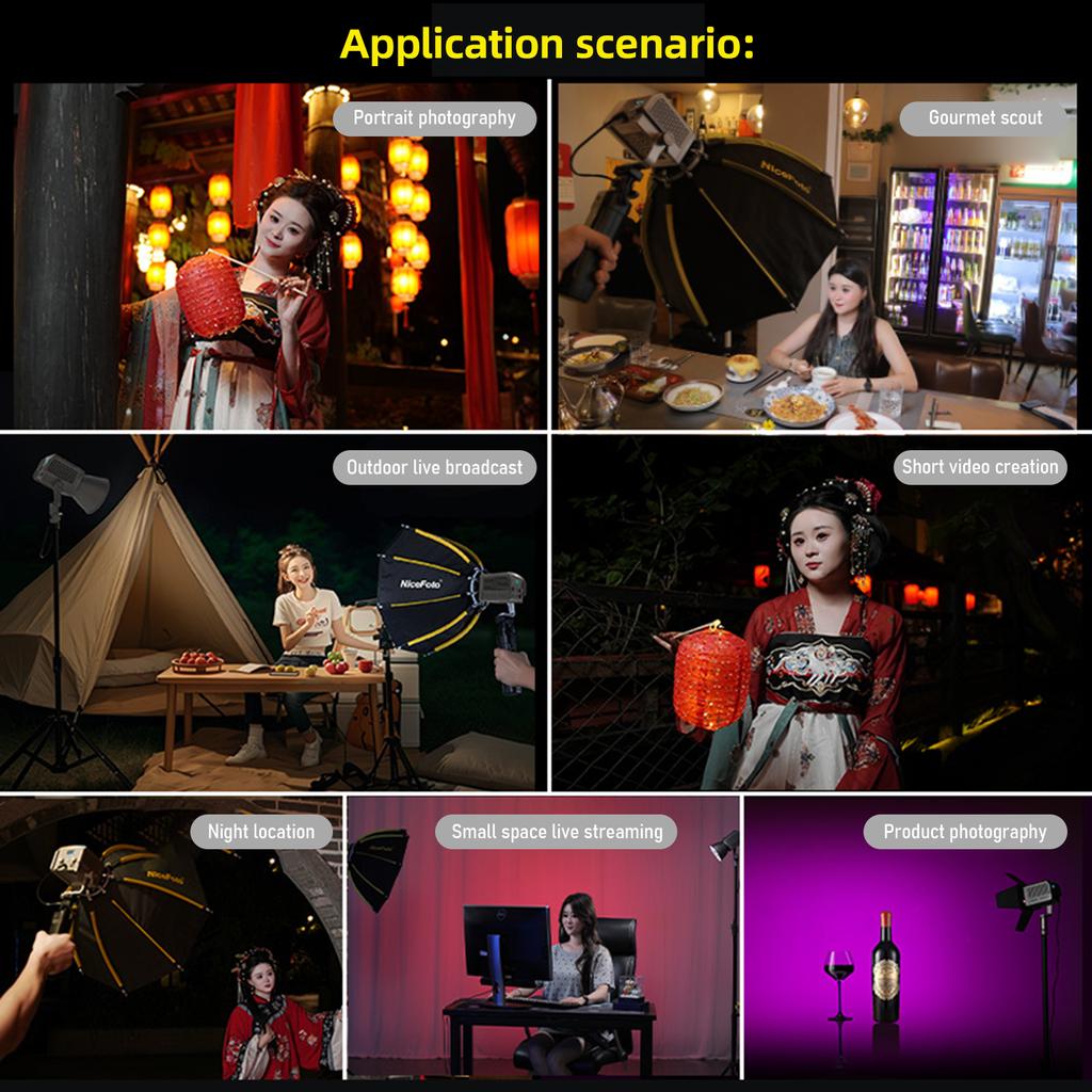 NiceFoto AR-600A Двухцветный портативный светодиодный видеосвет 50 Вт заполняющий свет для фотосъемки 2700K-6500K COB