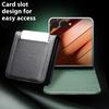 QIALINO For Samsung Galaxy Z Flip7 5G Case with Card Holder Genuine Cow Leather Stand Phone Cover