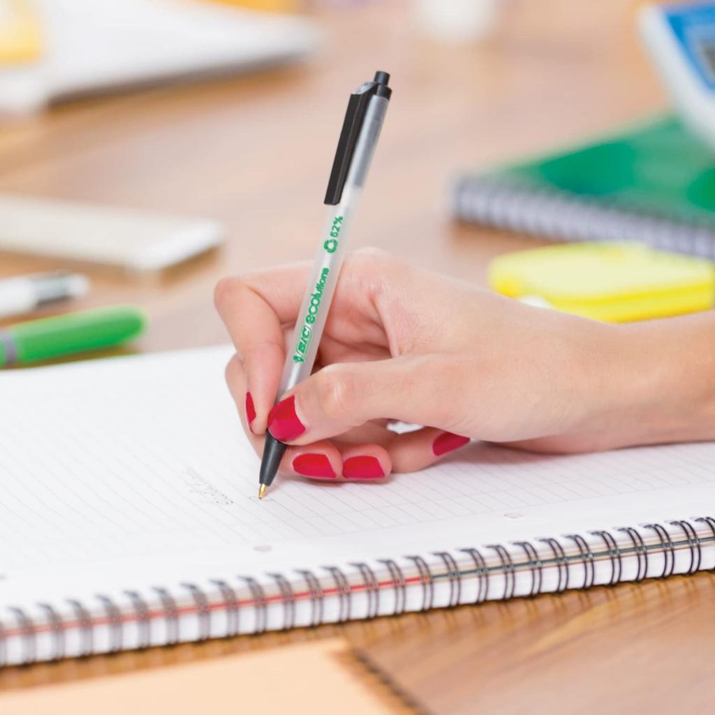 Набор шариковых ручек Bic Ecolutions ClickStick, 1,0 мм, на масляной основе, черные, 12 штук, ECSBLK-B12