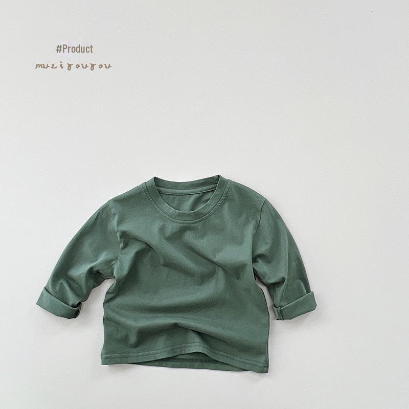 Children's Five-Color Cotton T-Shirt ~ 2025 Spring/Autumn Korean Forest Style for Girls.