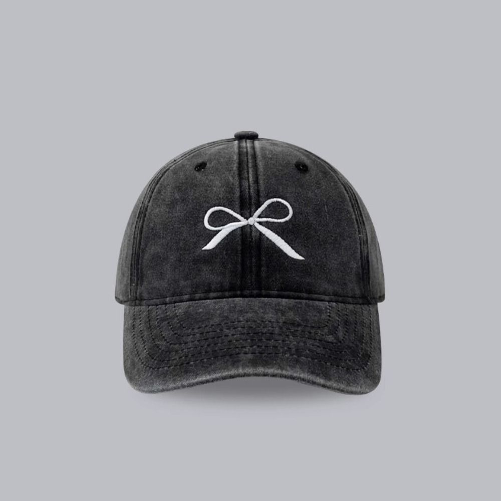 Embroidery Embroidery Bow Baseball Cap Cotton Peaked Cap Apparel Accessories Sun Hat  Men