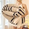 Fluffy Soft Plush Blanket for Winter Warm Thick Fleece Blanket with Geometric Striped Design Throws Blanket for Sofa Bed Bedroom