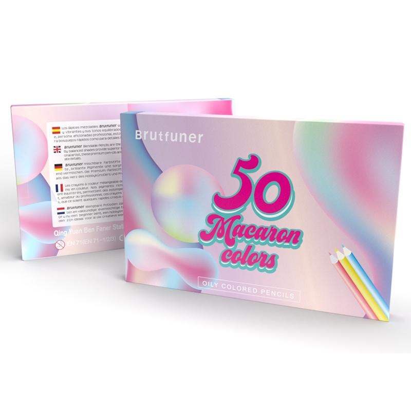 Brutfuner 12/24/50 Цвета Яркий Макарон Деревянный Маслянистый Цветной Карандаш Рисунок Эскиз Карандаш Набор Школьные Принадлежности Подарки для Художника