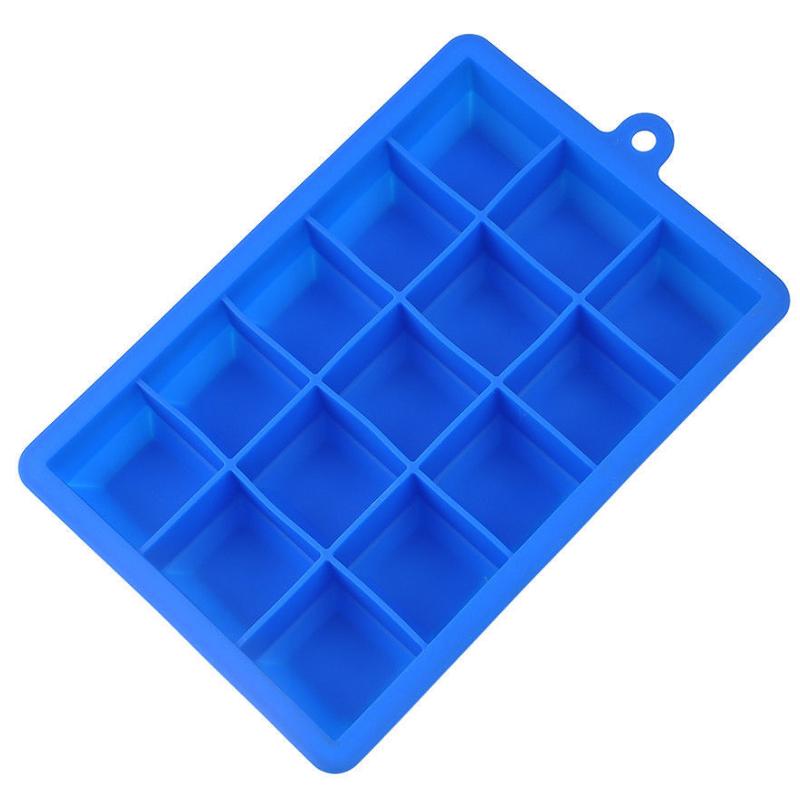Силиконовый лоток для кубиков льда с 15 сетками, большая форма, гигантский производитель, 3 x 3 x 3 см, квадратный