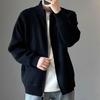 Однотонный вязаный кардиган-куртка мужской весенне-осенний ленивый высококачественный кардиган японский ретро бандитский красивый с воротником-стойкой свитер