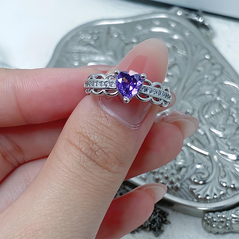 Фиолетовое Кольцо-Кольцо Сокровище Цир***** , Легкая Роскошь, Высокий Стиль, Изысканное Супер Сказочное Кольцо с Характером