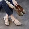 Genuine Leather Soft Soled Women's Shoes Hollowed-out Breathable Comfortable Flat Sandals