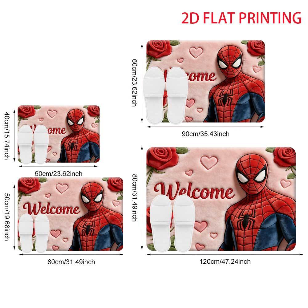 1pc MARVEL Officially Licensed Spider-Man Superhero Door Mat - Room with Spider-Man, Easy-to-Clean Soft Carpet Suitable for Ho