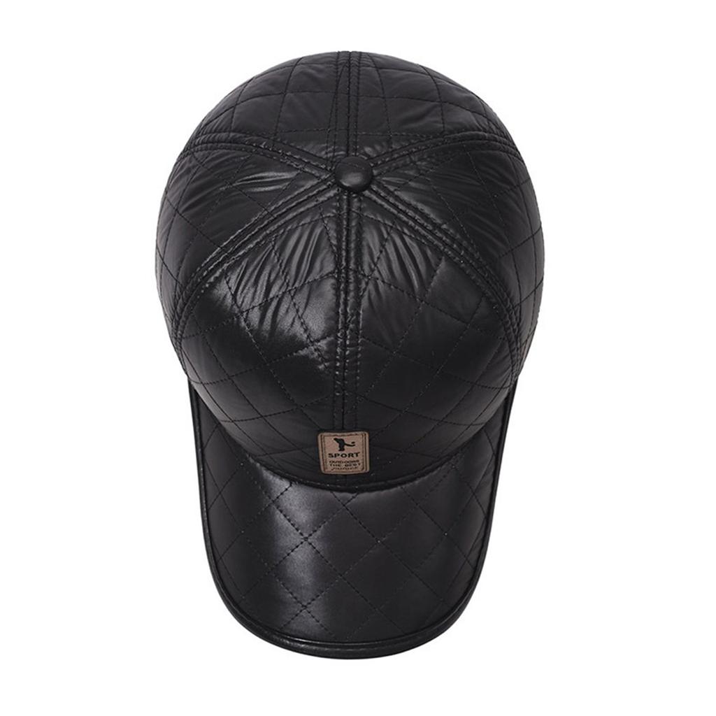 Зимняя мужская шапка ПУ повседневная теплая толстая кепка бейсболка