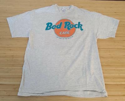 Винтажная футболка Bed Rock Cafe, одинарный шов, размер L