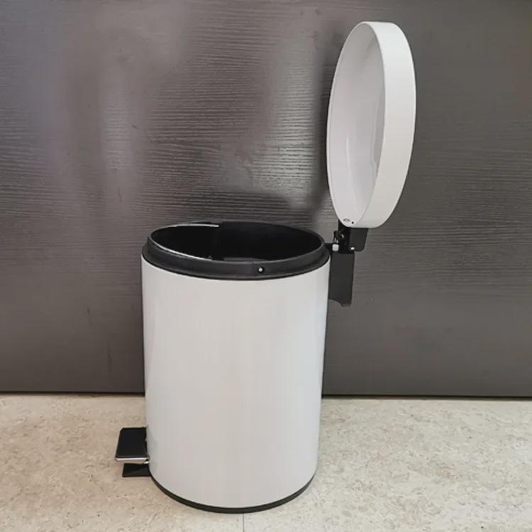 Круглый мусорный бак из нержавеющей стали с крышкой для дома или офиса