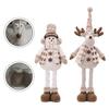 Christmas Retractable Ornament Decoration Telescopic Doll Window Ornaments Retractable Figurine Snowman Reindeer Ornament Decor