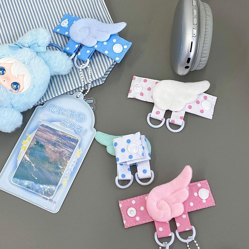 Kawaii Plush Wing Bag Strap Extender Cute Star Bag Strap Extender With Double Ring Bag Organizer For Kpop Photocard Holder