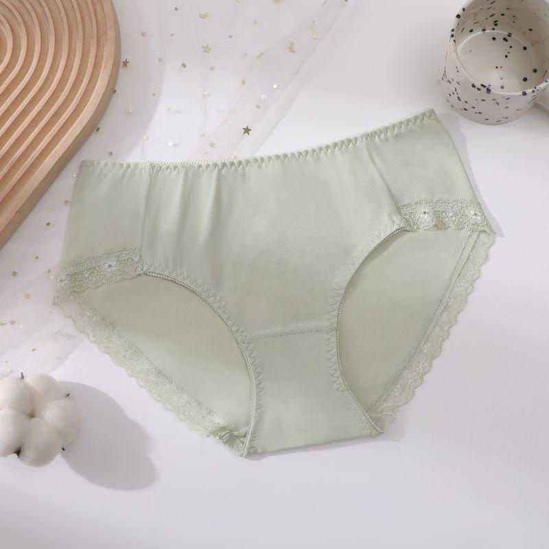 Женское хлопковое свежее простое дышащее и бесшовное удобное простое кружевное нижнее белье большого размера
