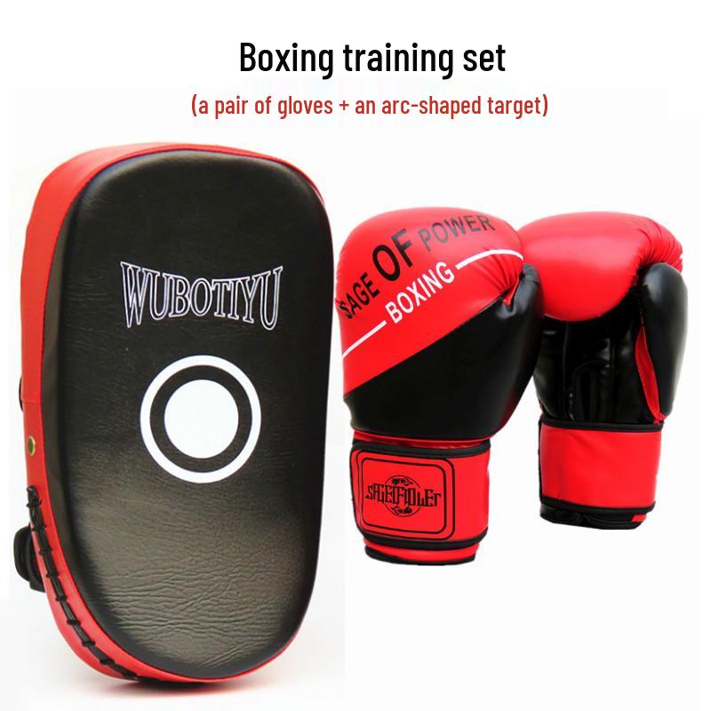 Unisex Training Boxing Set: Adult & Children's Gloves, Sanda Foot & Hand Targets