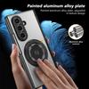 360°Alloy Magnetic Holder Hinged Phone Case For Samsung Galaxy Z Fold 7 6 5 4 3 Magsafe Wireless Charger Camera Shockproof Cover