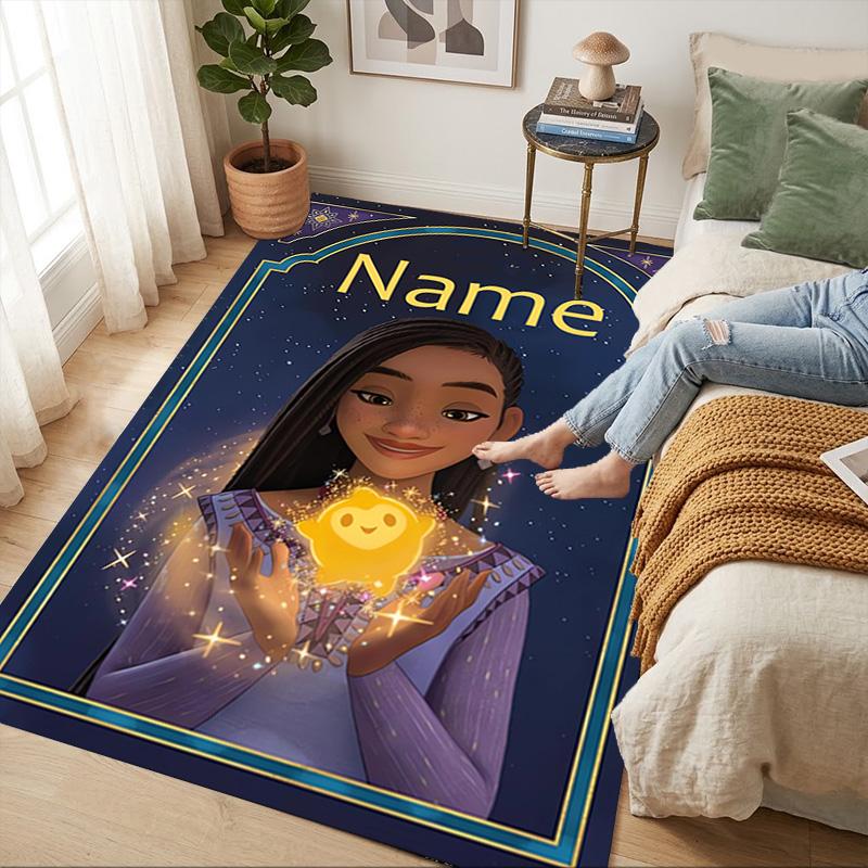 Personalized Name Princess Aurora Living Room Non-Slip Area Rug Soft Carpet for Bedroom Kids Playroom Sofa,Office Home Decor Doormat