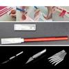 Cake Carving Sculpture Engraving Cutter with 6pcs Blade Non-slip Knife Pastry Tools Metal Scalpel