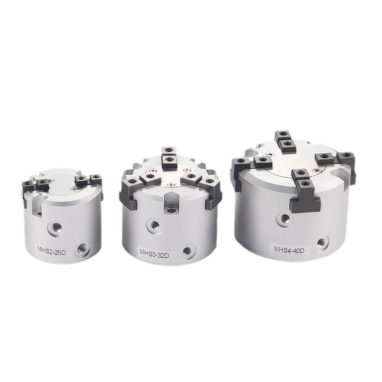 MHS2/MHS3/MHS4 Series 2/3/4 Finger Pneumatic Gripper Replacement Double Action Rotating Air Cylinder 16D/20D/25D/32D/40D/50D
