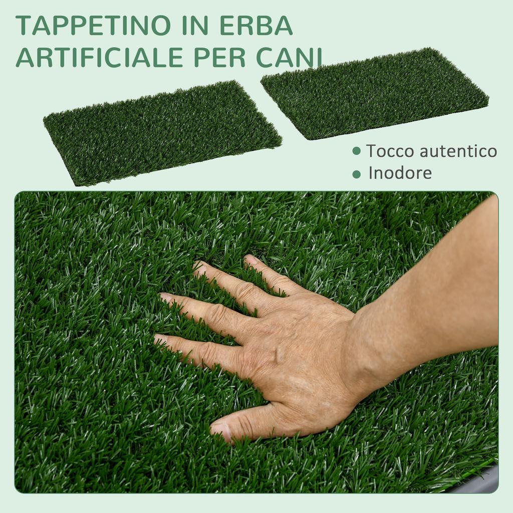 Dog Toilet with Fake Grass, Replacement Grass and Bottom Tray, 67x41cm