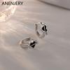 One Arrow Piercing Heart Earrings Female Personality Design Black Drop Glaze Hoop Earrings Wholesale