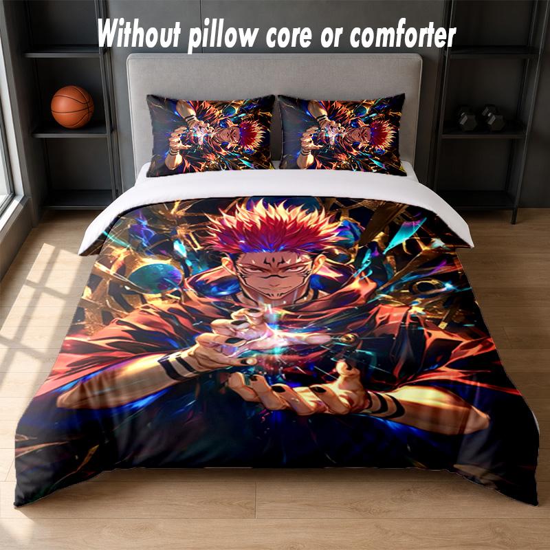 Itadori Yuji Design Bed Bedding Set 1 Duvet Cover + 2 Pillowcases Soft Breathable Household Bed Linens