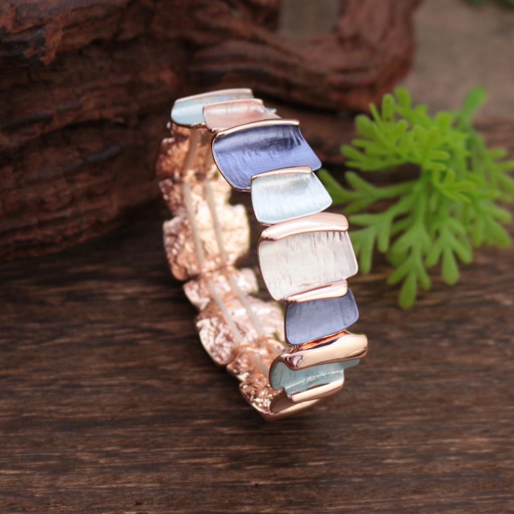 Цветная живопись маслом геометрический квадратный эластичный браслет, женский персонализированный простой геометрический универсальный браслет