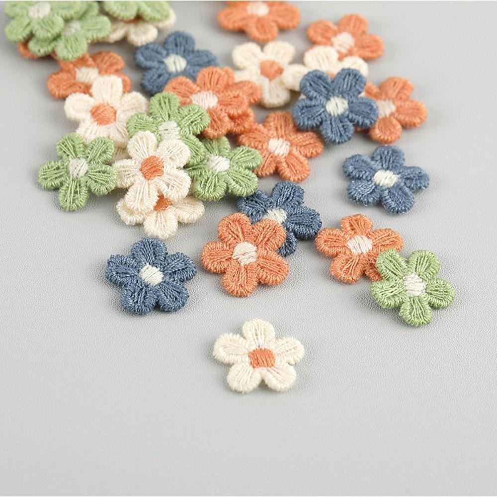 Colorful Flower Shaped Sewing Accessories DIY Handmade Crafts Appliques Patches Headwear Badge