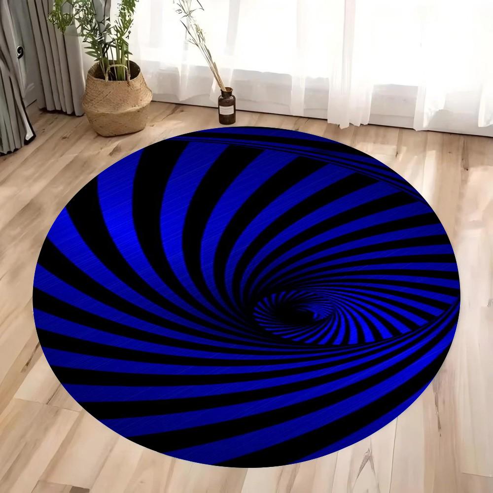 3D Клетчатый Круглый Ковер для Зоны Спальня Кухонный Коврик Стираемый Ковер для Акцента на Пол в Помещении Ковер для Ванной Комнаты для Гостиной Домашнего Офиса Прихожей