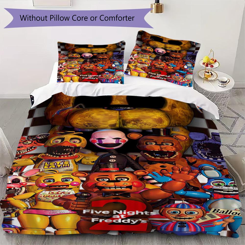 Fnaf Horror Game Poster Threepiece Set Without Core 1 Duvet Cover 2 Pillowcase Without Core Christmas Birthday Gift
