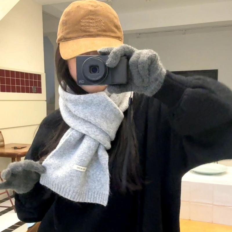 Winter Scarf Atmosphere New Solid Color Versatile Fashion Warm Neck Protection Scarf Scarf Shawl Dual-purpose