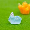 DIY Mini Rabbit Ornament Cartoon Resin Animal Figurines Cute Luminous Rabbit Miniatures  Outdoor