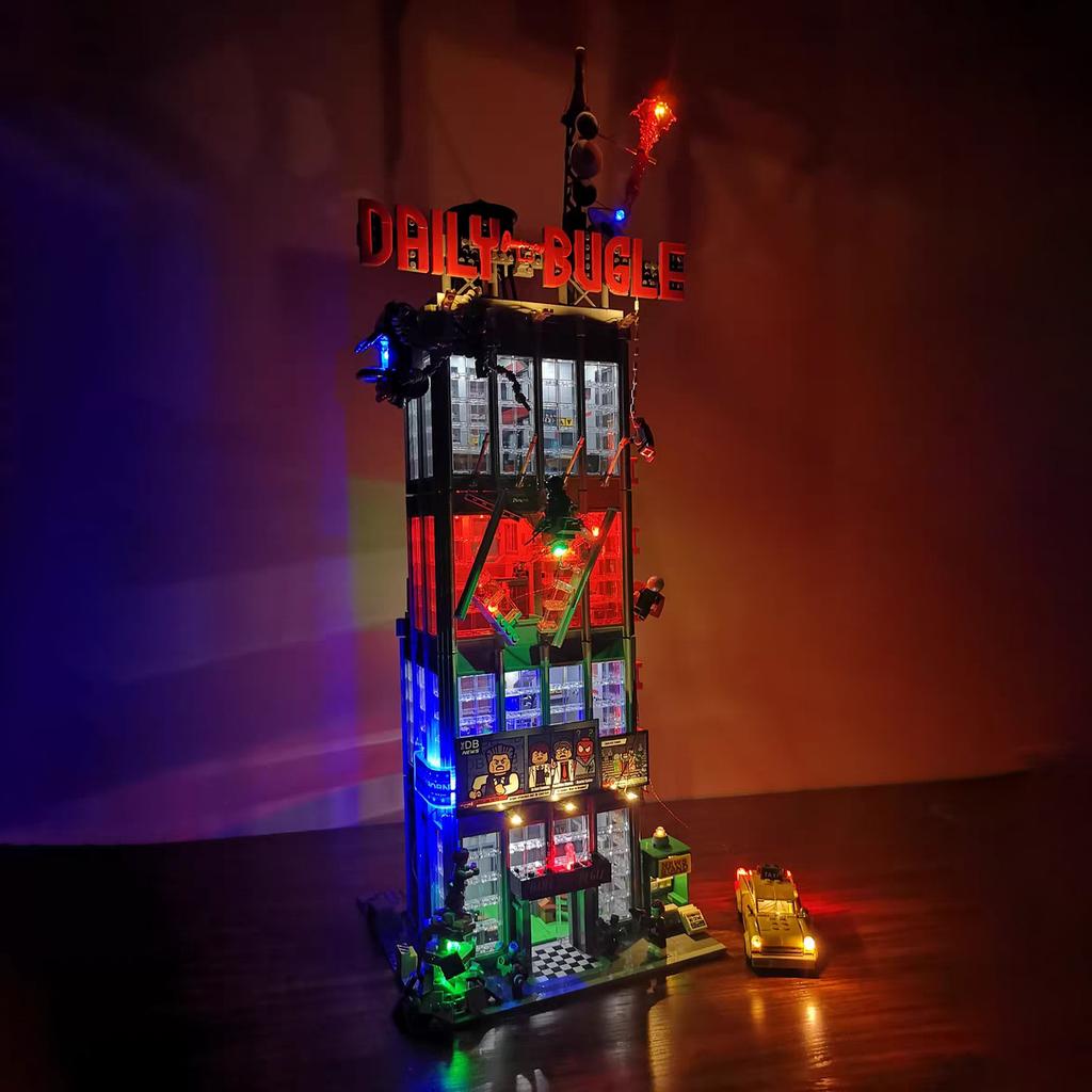 С Light Daily Bugle Building Classic Moc 76178 Дисплей Строительные Блоки Кирпичики Подарки на День Рождения Рождество Для Детей