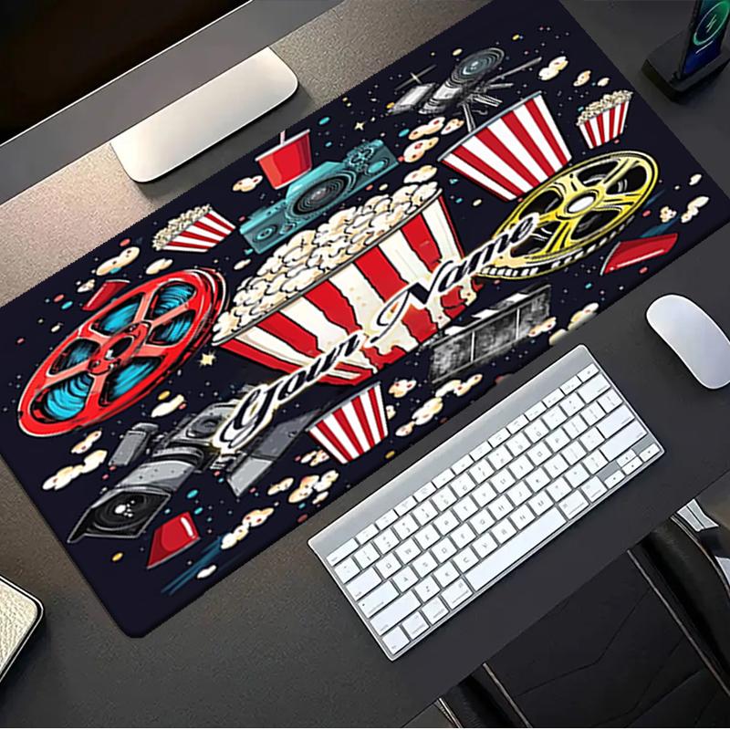 1PC Custom Name Movie Night Essentials Mouse pad, keyboard and mouse desk pad, for computer notebook  Birthday Gift For Any Room Or Office