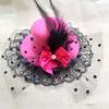 1 шт. Головной убор с цветком и перьями, аксессуары для волос, декор из жемчуга, шляпка-фасинатор для девочки, детские заколки для волос