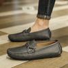Кожаные мужские лоферы для отдыха, мужская повседневная обувь, мокасины, дышащие кроссовки, мужские туфли для вождения, удобные лоферы-лодочки