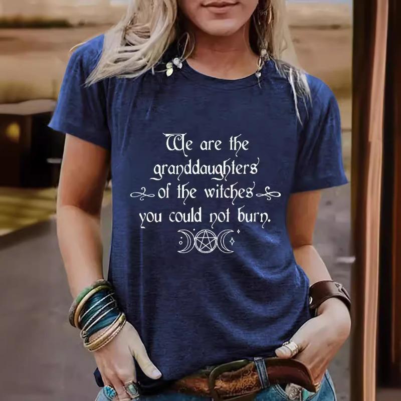 Женские футболки с круглым вырезом, коротким рукавом, с повседневным модным принтом-слоганом на Хэллоуин