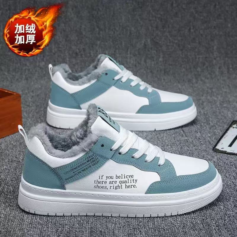 Новые флисовые кеды на осень и зиму, молодежные повседневные флисовые утолщенные универсальные студенческие спортивные кеды