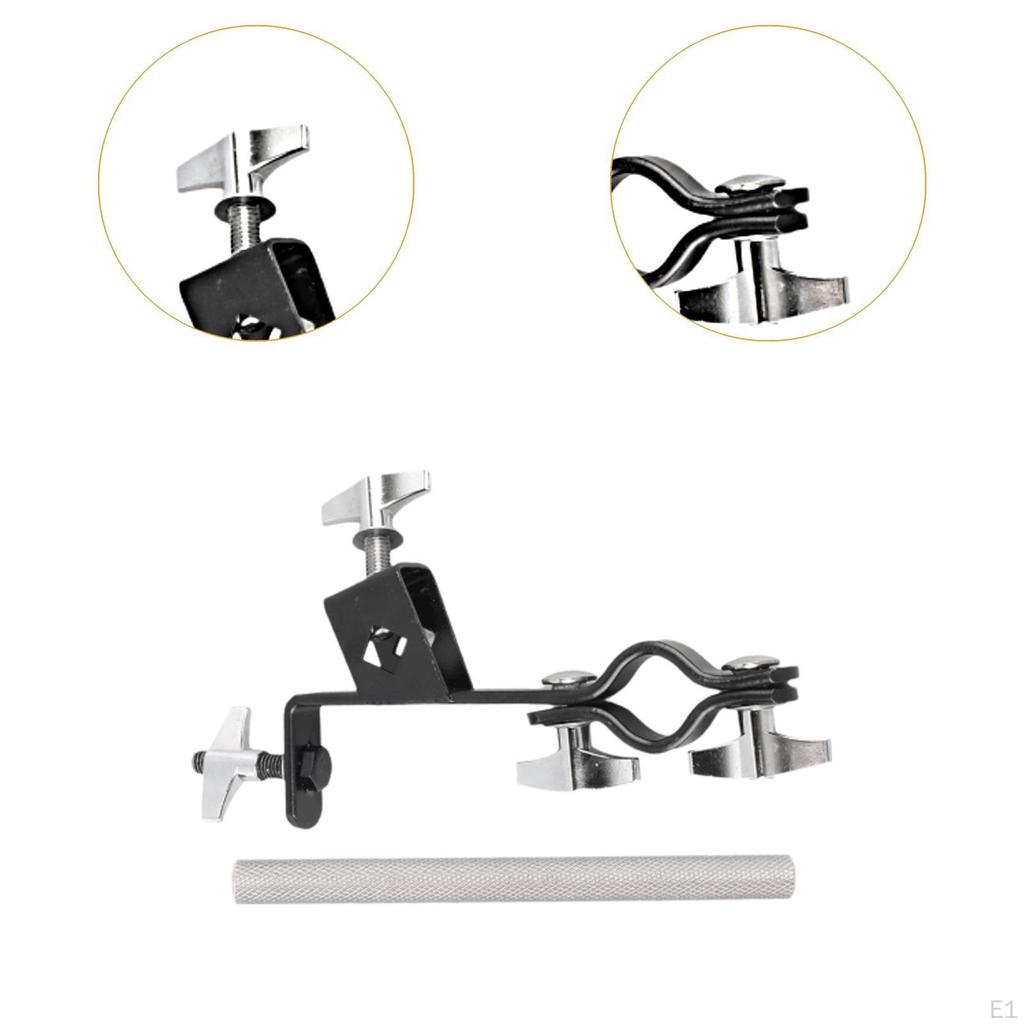 Держатель колокольчика Cowbell Clamp со стержнем Drum Set Mounting Кронштейн для репетиций Инструмент Hardware Musical Instrument