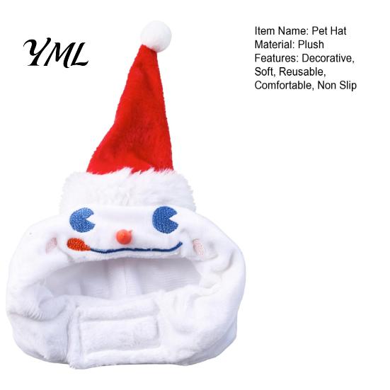 Pet Photography Prop Christmas Snowman Hat for Cats And Small to Medium Dogs, Soft Holiday Gift Pets Plush Festive Costume Accessory with Embroidered