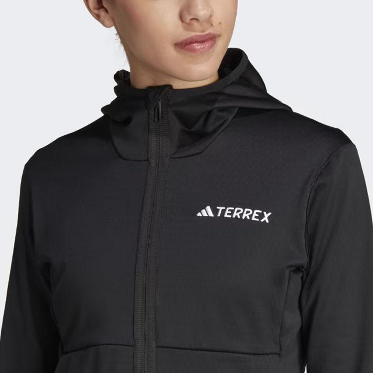 adidas Женская флисовая куртка с капюшоном Terrex Xperior Light, черная, IB1823