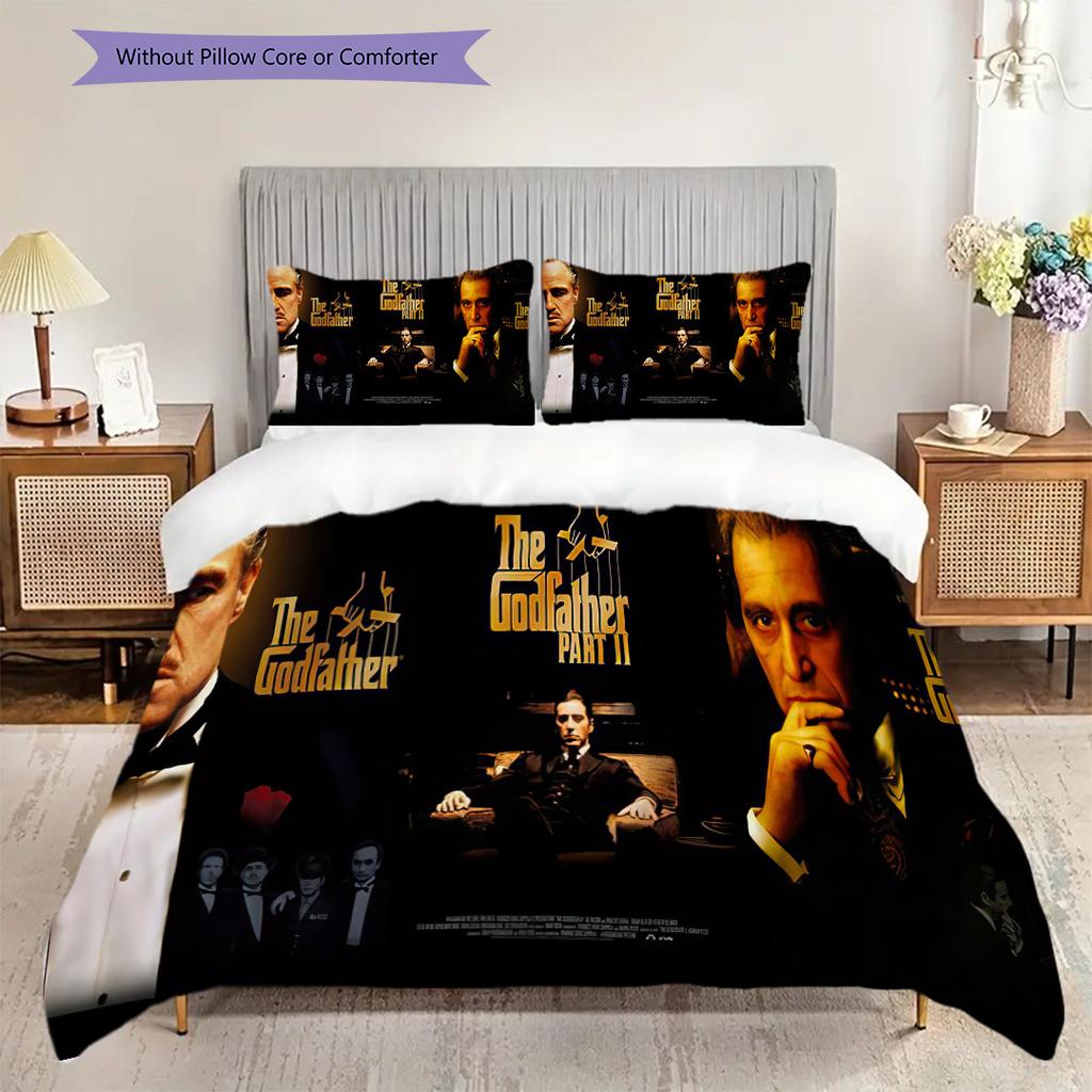 Power Loyalty Godfather Three-piece set (1 * duvet cover + 2 * pillowcase, without core) 2D Flat Duvet cover and pillowcase Bedding set